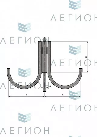 К31-0,5-0,6-1-5 кронштейн трехрожковый